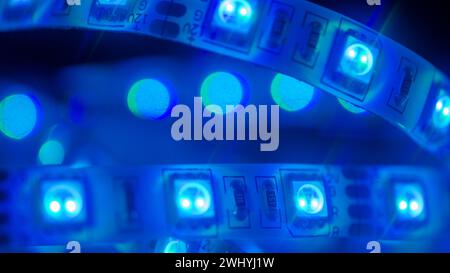 Macro, Photo, Multicolored, LED, Light, Diodes, Industrial, Production, Manufacturing, Technology, Electronics, Close-up, Components Stock Photo