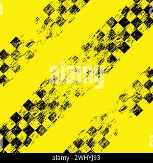 Big checkered flag yellow lines Stock Vector