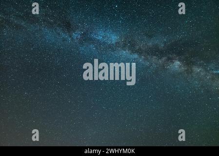 Milky Way, Rising, Soda Lake, Central California, Night sky, Astrophotography, Celestial beauty, Galactic core, Nighttime landscape, Starry sky Stock Photo