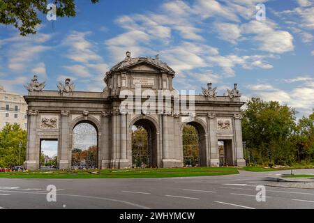 The Puerta De AlcalÃ¡ Is A Neo-Classical Gate In The Plaza De La Independencia In Madrid, Spain Stock Photo