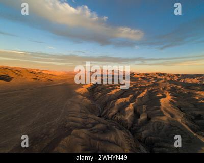 Drone Image, Tecopa, California, Watersheds, Inyo County, Aerial View, Landscape, Scenic, Topography Stock Photo