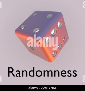 3D illustration of dice; titled as Randomness - a situation with no specific outcome. Stock Photo