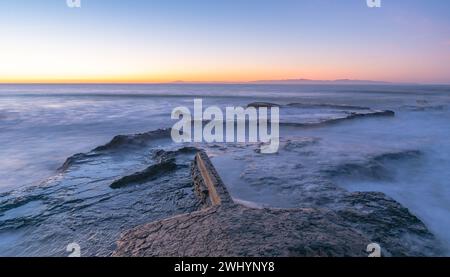 Long Exposure, Water, Campus Point, UCSB, Dreamlike, Photography, Coastal, Ocean, Motion Blur, Seascapes, Waves, Dreamy Stock Photo