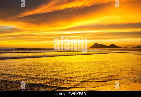 Picturesque sunset on the beach Stock Photo