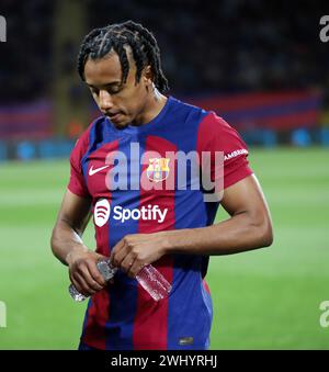 Sabadell, Barcelona, Spain. 11th Feb, 2024. Barcelona Spain 11.02.2024 Jules Kounde ( FC Barcelona) looks during the La Liga EA Sports between FC Barcelona and Granada CF at Estadi Olimpic Lluis Companys on 11 February 2024 in Barcelona. (Credit Image: © Xavi Urgeles/ZUMA Press Wire) EDITORIAL USAGE ONLY! Not for Commercial USAGE! Stock Photo