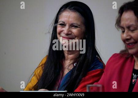 Mexico City, Mexico. 11th Feb, 2024. February 11, 2024, Mexico City, Mexico: Mexican poet, playwright, novelist and essayist, Maria del Carmen Boullosa receives the 2023 Ines Arredondo Fine Arts Prize for Literature presented in a ceremony at the Palace of the fine arts in Mexico City. on February 10, 2024 in Mexico City, Mexico (Photo by Luis Barron/Eyepix Group/Sipa USA). Credit: Sipa USA/Alamy Live News Stock Photo