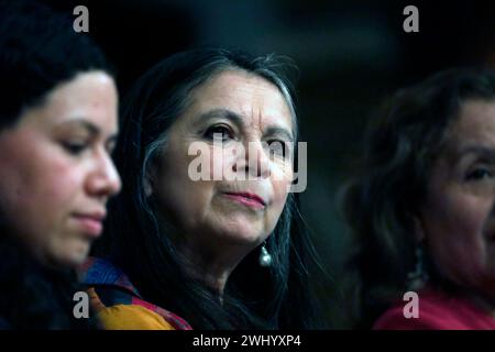 Mexico City, Mexico. 11th Feb, 2024. February 11, 2024, Mexico City, Mexico: Mexican poet, playwright, novelist and essayist, Maria del Carmen Boullosa receives the 2023 Ines Arredondo Fine Arts Prize for Literature presented in a ceremony at the Palace of the fine arts in Mexico City. on February 10, 2024 in Mexico City, Mexico (Photo by Luis Barron/Eyepix Group/Sipa USA). Credit: Sipa USA/Alamy Live News Stock Photo