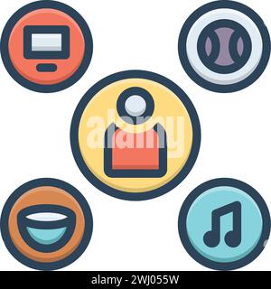 Icon for hobbies,deep longing Stock Vector
