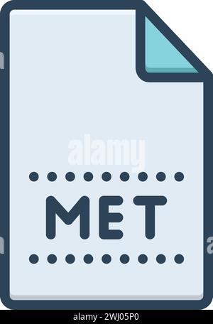 Icon for met,document Stock Vector