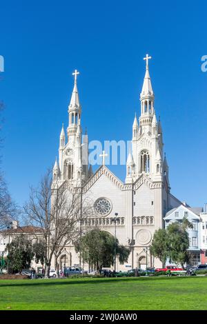 Saints Peter and Paul Church, Washington Square, North Beach, San Francisco, California, United States Stock Photo