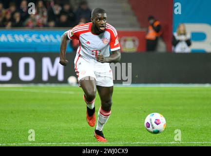 BayArena Leverkusen Germany,  10.2.2024, Football: Bundesliga Season 2023/2024 matchday 21.,  Bayer 04 Leverkusen (B04) vs FC Bayern Muenchen (FCB) — Dayot Upamecano (FCB) Stock Photo