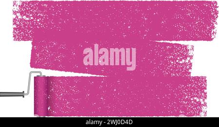 Vector Paint Roller Grunge Texture Background Illustration Isolated On A White Background. Stock Vector