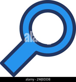 Magnifying glass. Image enlargement tool, abstract techno element for modern and retro technological design. Simple color vector pictogram isolated on Stock Vector