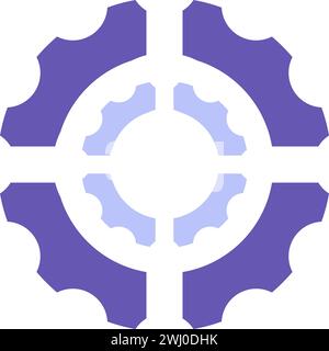 Gearwheels and marvels of clockwork. Mechanical details, abstract techno element for modern and retro technological design. Simple color vector pictog Stock Vector