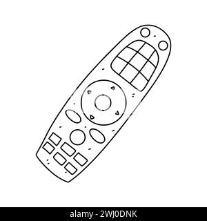 Remote control. Hand drawn doodle style. Vector illustration isolated on white. Coloring page Stock Vector