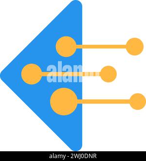 Arrow of speed, direction, and swift navigation. Fast service network, abstract techno element for modern and retro technological design. Simple color Stock Vector