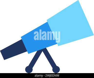 Optical Telescope. Space, discovery and search, abstract techno element for modern and retro technological design. Simple color vector pictogram isola Stock Vector