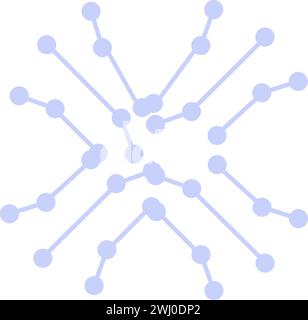 Big data web network elements. Internet network structure, abstract techno element for modern and retro technological design. Simple color vector pict Stock Vector