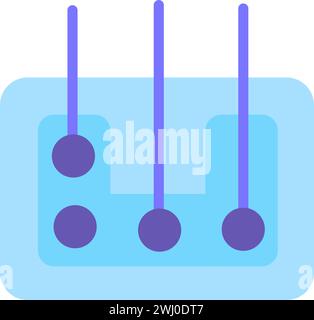 Cryptocurrency digital panel. Platform of interlinked entities, abstract techno element for modern and retro technological design. Simple color vector Stock Vector