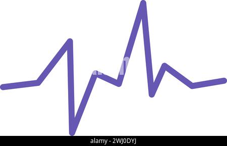 Heartbeat line and pulsating beat. Irregular intriguing rhythm, abstract techno element for modern and retro technological design. Simple color vector Stock Vector