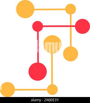 Community building and networking. Complex elements of network design, abstract techno element for modern and retro technological design. Simple color Stock Vector
