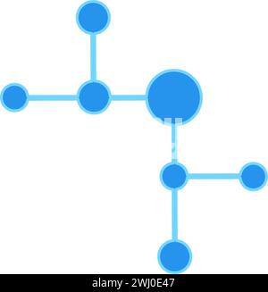 Essence of cyber unity. Structure and big data connectivity, abstract techno element for modern and retro technological design. Simple color vector pi Stock Vector