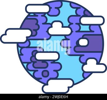 Global environment. Dynamic climate conditions, abstract techno element for modern and retro technological design. Simple color vector pictogram isola Stock Vector