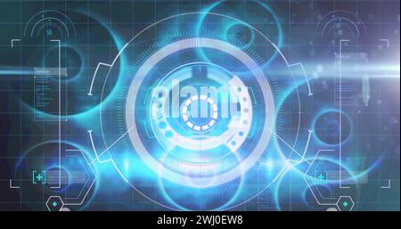 Image of scopes scanning and data processing on grid Stock Photo