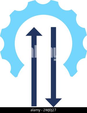 Nexus Mechanics. Rapidity, dynamic movement and progression, abstract techno element for modern and retro technological design. Simple color vector pi Stock Vector