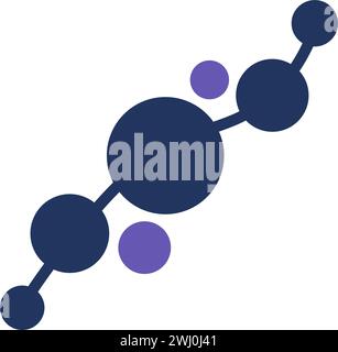 Structure, community, and block chain intersect. Unified group icon, abstract techno element for modern and retro technological design. Simple color v Stock Vector