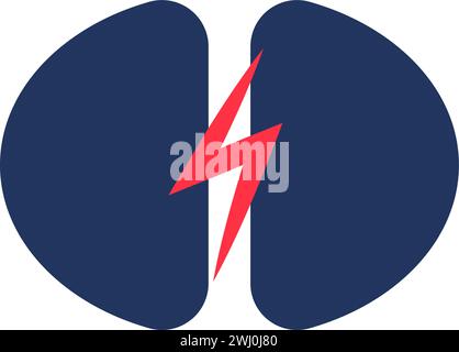 Defibrillator device. Restoring heart function, abstract techno element for modern and retro technological design. Simple color vector pictogram isola Stock Vector
