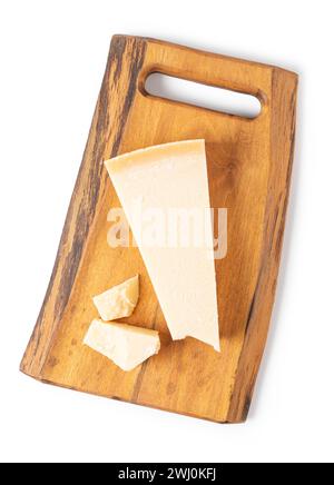 Parmesan cheese on a cutting board Stock Photo