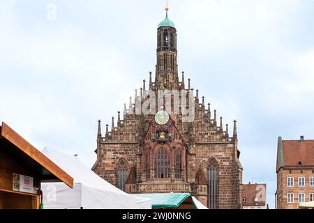 Nuremberg old town, main market with Frauenkirche Stock Photo