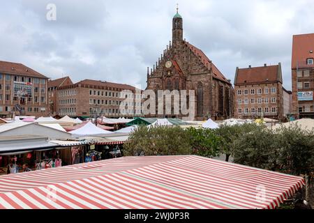 Nuremberg old town, main market Stock Photo