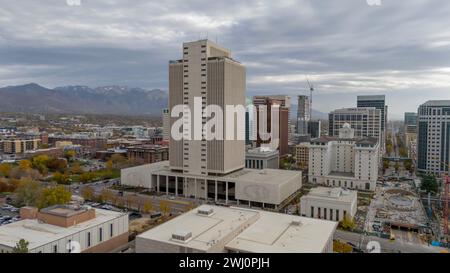 Aerial View Of The Church Office Building, Which Is Home To The Administrative Support Staff Of The Church Of Jesus Christ Of La Stock Photo