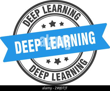 deep learning stamp. deep learning round sign. label on transparent background Stock Vector