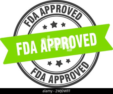 fda approved stamp. fda approved round sign. label on transparent background Stock Vector