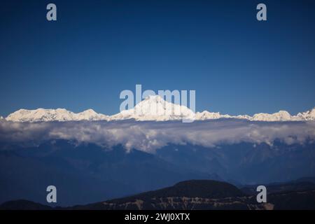 Mount Kangchenjunga, Zuluk, East Sikkim, Pangolakha Wildlife Sanctuary, India Stock Photo