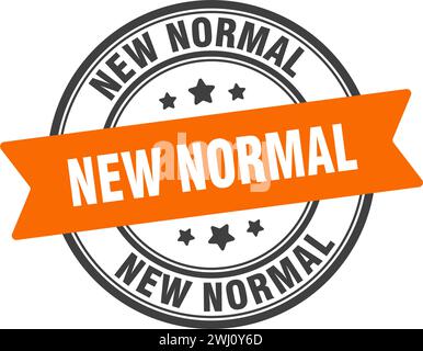 new normal stamp. new normal round sign. label on transparent background Stock Vector