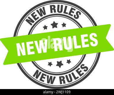 new rules stamp. new rules round sign. label on transparent background Stock Vector