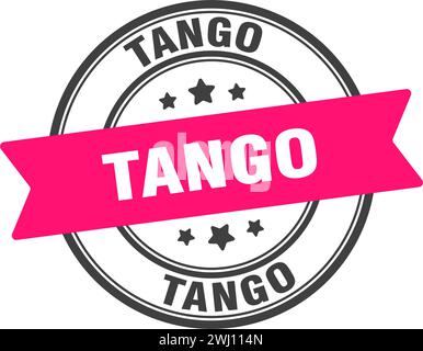 tango stamp. tango round sign. label on transparent background Stock Vector