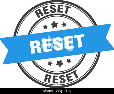 reset stamp. reset round sign. label on transparent background Stock Vector
