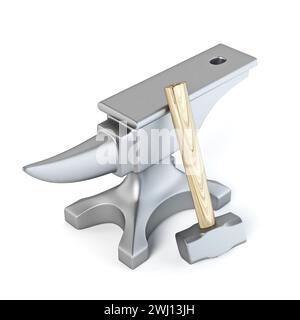 Hammer and anvil 3D Stock Photo