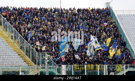 Firenze, Italia. 11th Feb, 2024. Foto Marco Bucco/LaPresse 11 Febbraio 2024 - Firenze, Italia Sport, Calcio Fiorentina vs Frosinone - Campionato italiano di calcio Serie A TIM 2023/2024 - Stadio Artemio Franchi. Nella foto: i tifosi del Frosinone Photo Marco Bucco/LaPresse February 11, 2024 - Firenze, Italy Sport, Soccer Fiorentina vs Frosinone - Italian Serie A Football Championship 2023/2024 - Artemio Franchi Stadium. In the photo: Frosinone supporters Credit: LaPresse/Alamy Live News Stock Photo