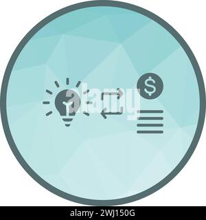 Convert Idea into Money icon vector image. Stock Vector