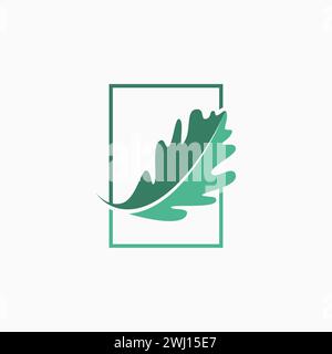 Logo design graphic concept creative art premium vector stock themes abstract image jungle forest green oak leaf Relate to nature tree plant botanical Stock Vector