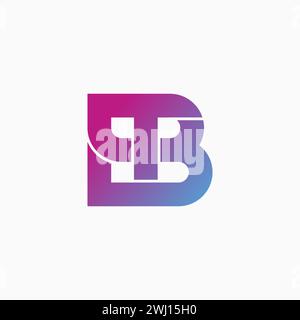 Logo design graphic concept creative premium vector stock letter initial sign icon TB or BTS font line connected. Relate monogram typography branding Stock Vector
