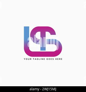 Logo design graphic concept creative premium vector stock sign initial modern LST or LTS font line connected Related monogram sport fitness tech brand Stock Vector