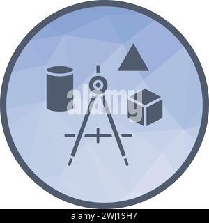 Studying Geometry icon vector image. Stock Vector