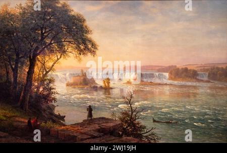Albert Bierstadt, The Falls of St Anthony, 1880-1887 ,oil on canvas, Thyssen-Bornemisza National Museum, Madrid Stock Photo